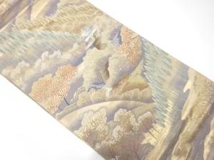 田舎風景模様織り出し　袋帯